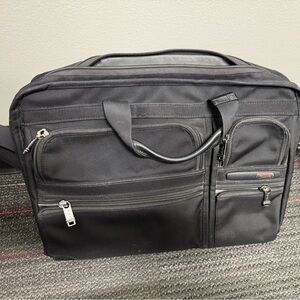 Tumi Black Briefcase with Durable Design and Professional Style